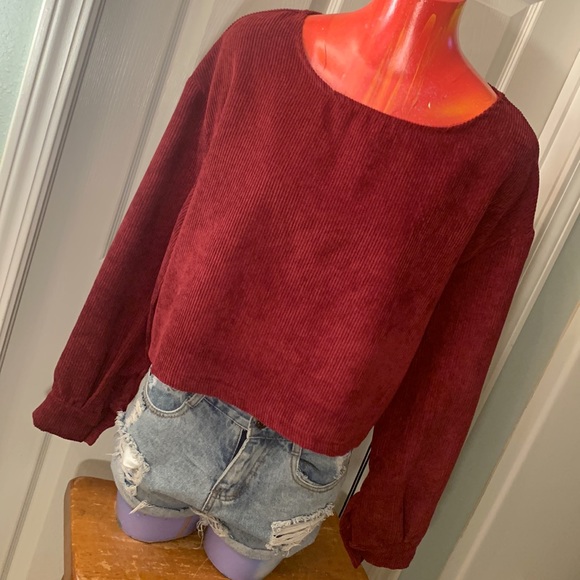 SHEIN Tops - SHEIN Corduroy Crop Top Sweater